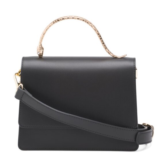 Divina Firenze Handbags - DIVINA FIRENZE Made In Italy Leather Crossbody With Snake Handle